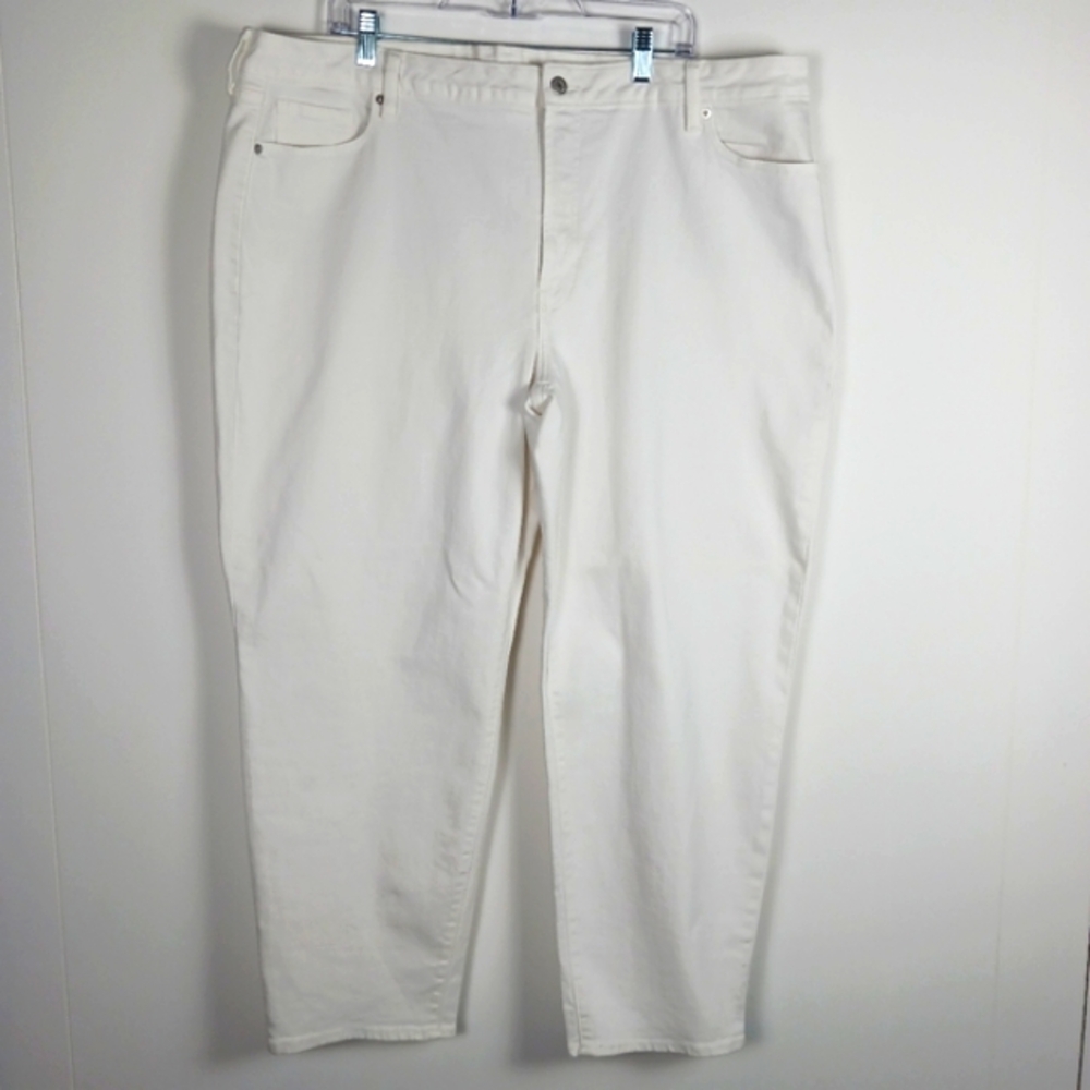 Old Navy High Rise O.G. Straight Crop Pants White Size 22